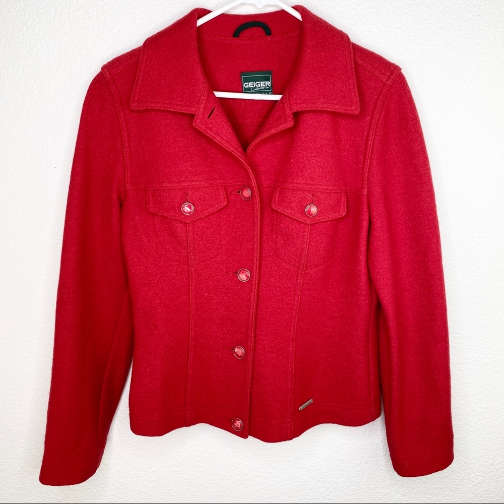 Geiger Collections Of Austria Red Wool Button Up - image 1